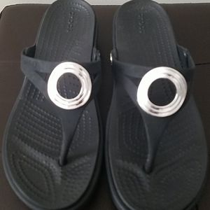 Size 8 Black Crocs sandals
